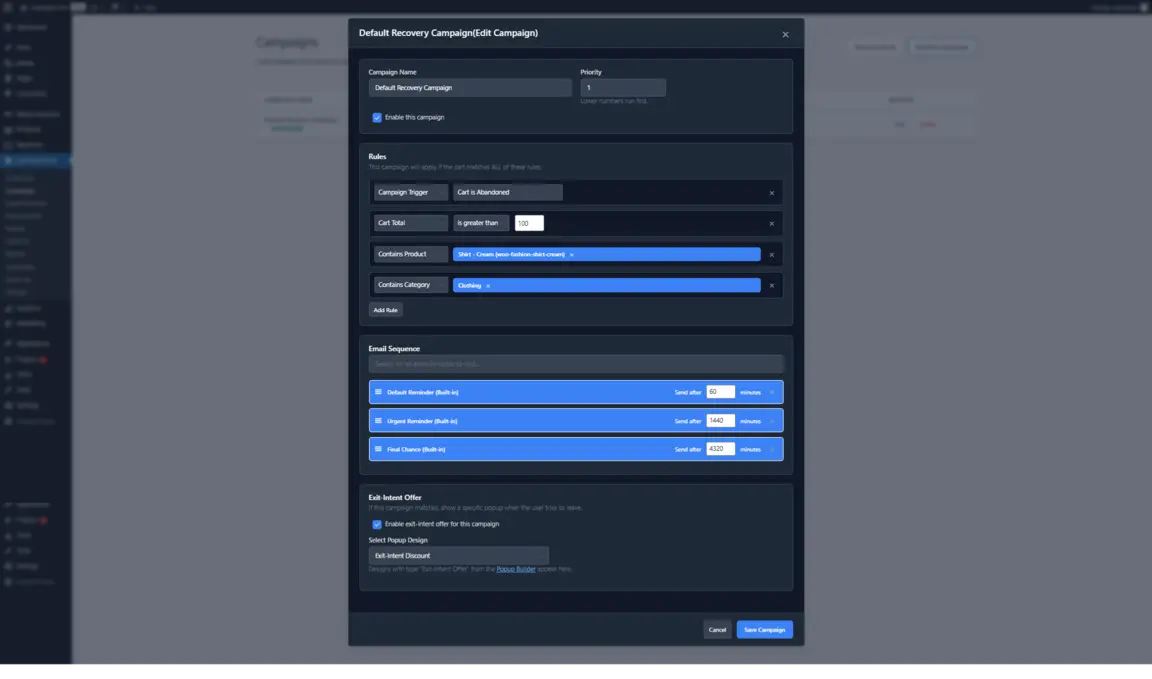 Analytics dashboard